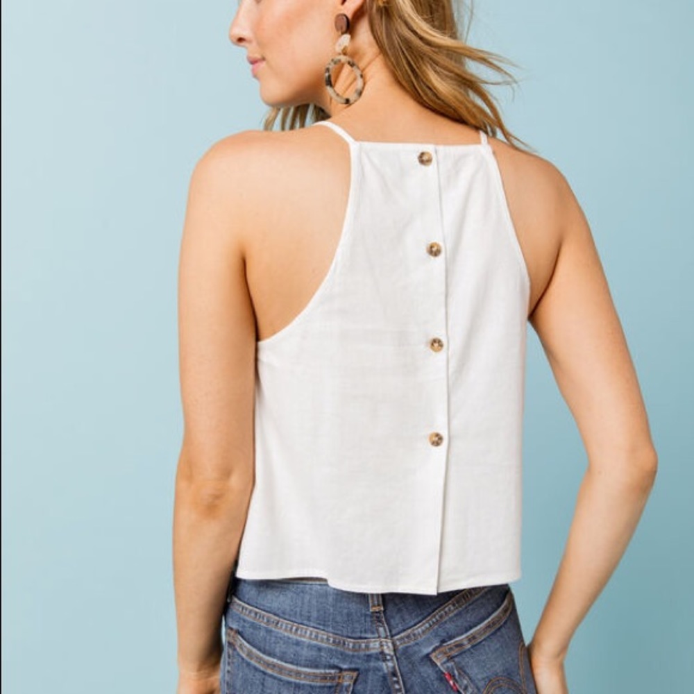 White cropped tank top